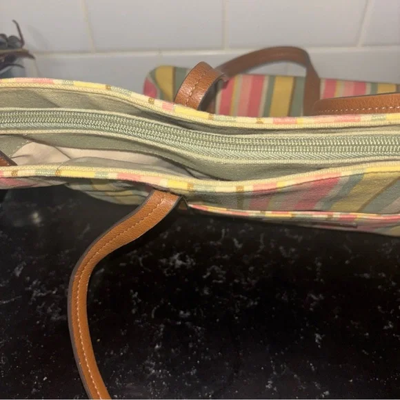 St Johns Bay Shoulder purse Striped Multicolor Tote Bag Beach - Picture 3 of 16